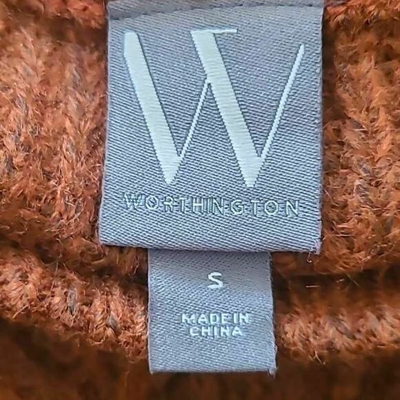 NWOT Worthington Women’s Brown Crew Neck Long Sleeve Knit Pullover Sweater Small - Picture 3 of 6